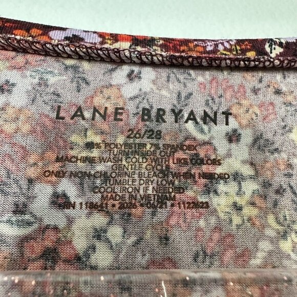 Lane Bryant Floral Tunic Burgundy Size 26/28 - Picture 5 of 8